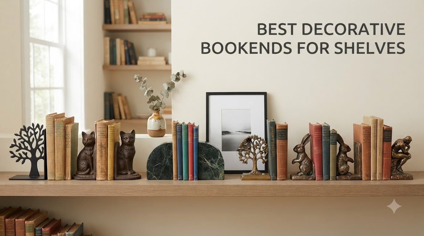 best decorative bookends for shelves