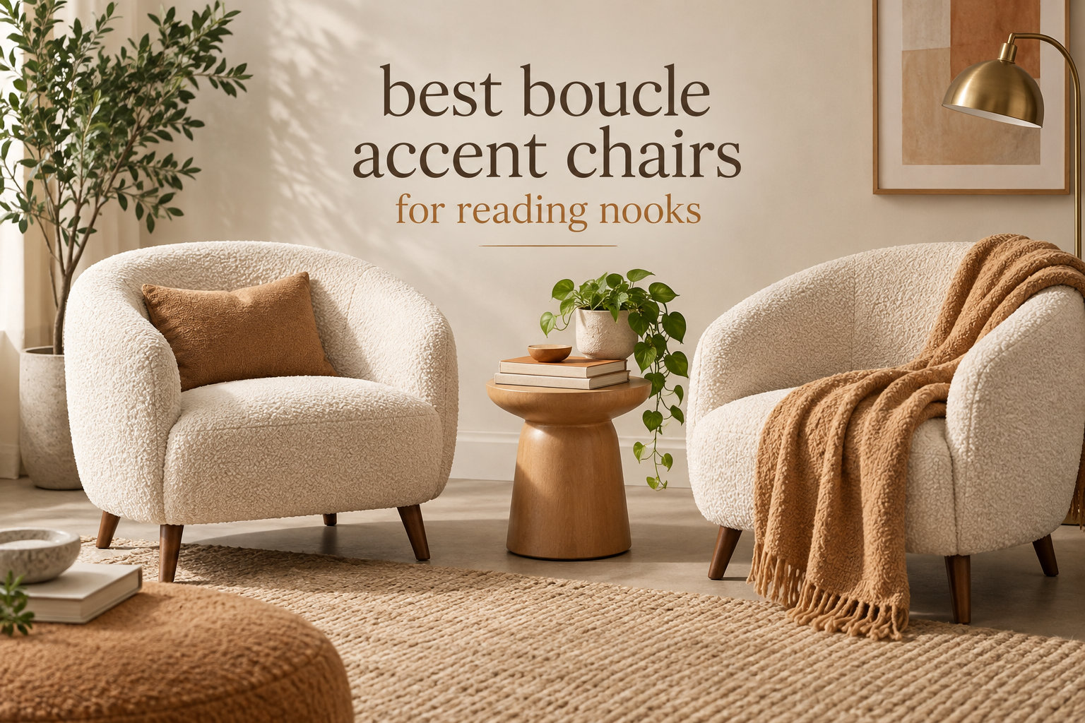 best boucle accent chairs for reading nooks