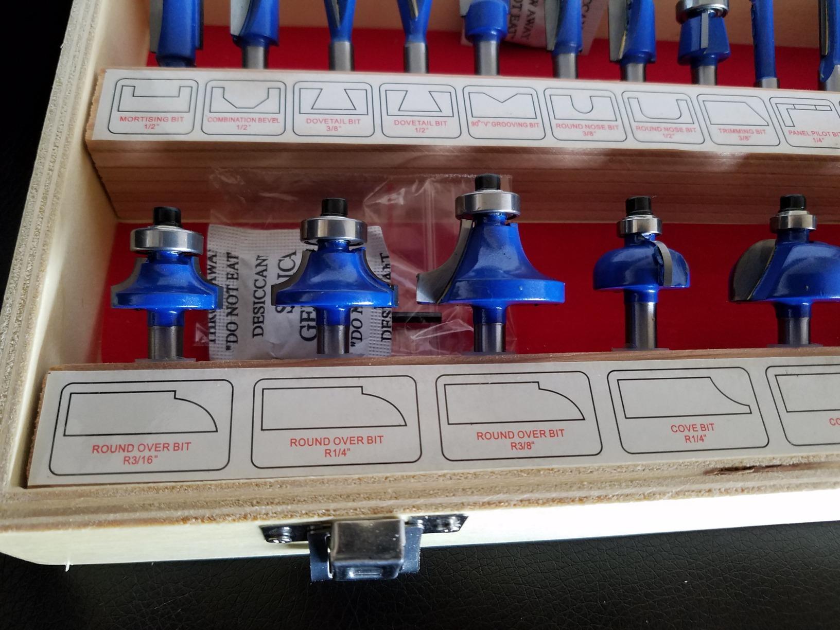 24-Piece Router Bit Set - Wood Routers Kit with 0.25-Inch Shank and Wooden Storage Case - Woodworking Tools for Home Improvements and DIY by Stalwart customer photo 1