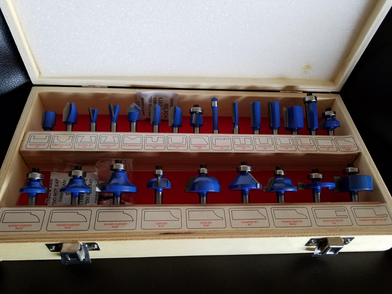 24-Piece Router Bit Set - Wood Routers Kit with 0.25-Inch Shank and Wooden Storage Case - Woodworking Tools for Home Improvements and DIY by Stalwart customer photo 2