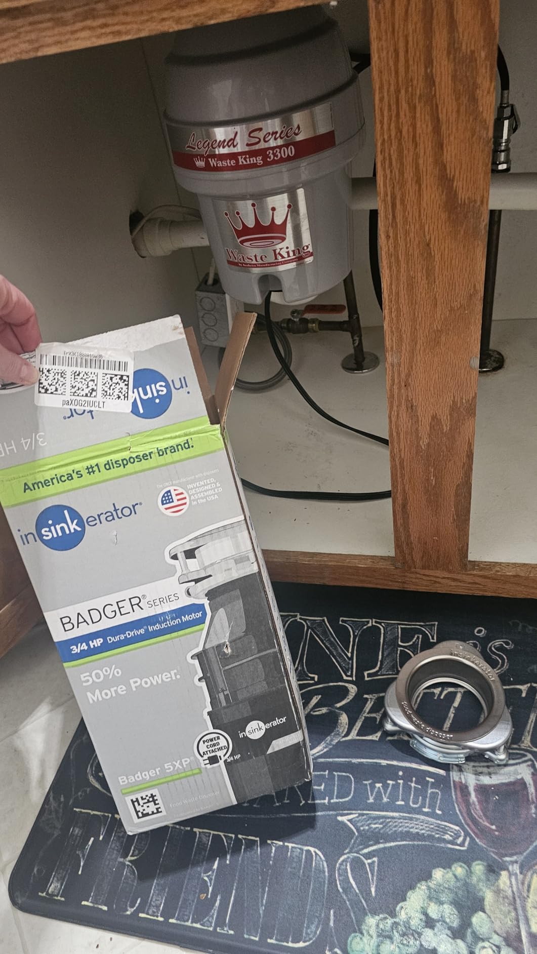 InSinkErator Badger 5XP Garbage Disposal with Power Cord, Badger Series 3/4 HP Continuous Feed Food Waste Disposer customer photo 2