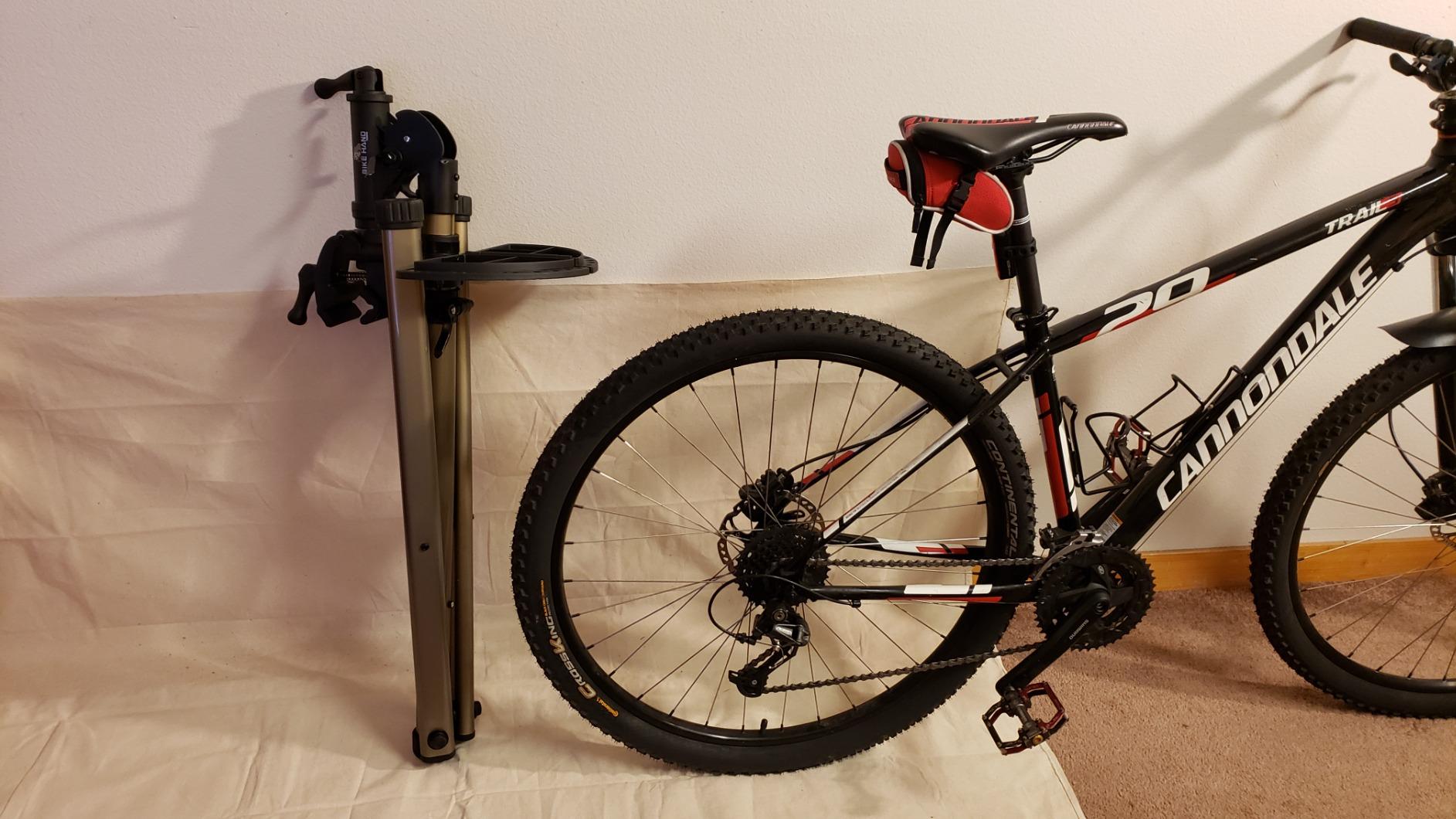 BikeHand Bike Repair Stand - Home Portable Bicycle Mechanics Workstand - for Mountain MTB Road Bikes Maintenance - Max. 55 lbs customer photo 2