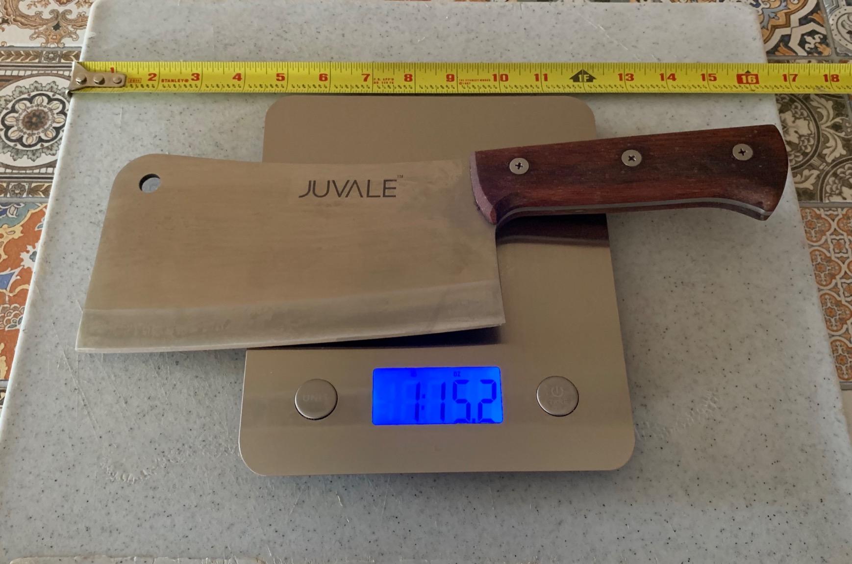 Juvale Meat Cleaver - 8-Inch Stainless Steel Blade, Wood Handle - Heavy-Duty Butcher Knife & Bone Cleaver for Beef Brisket, Meat Cutting & Chopping - Chopping Knife customer photo 1