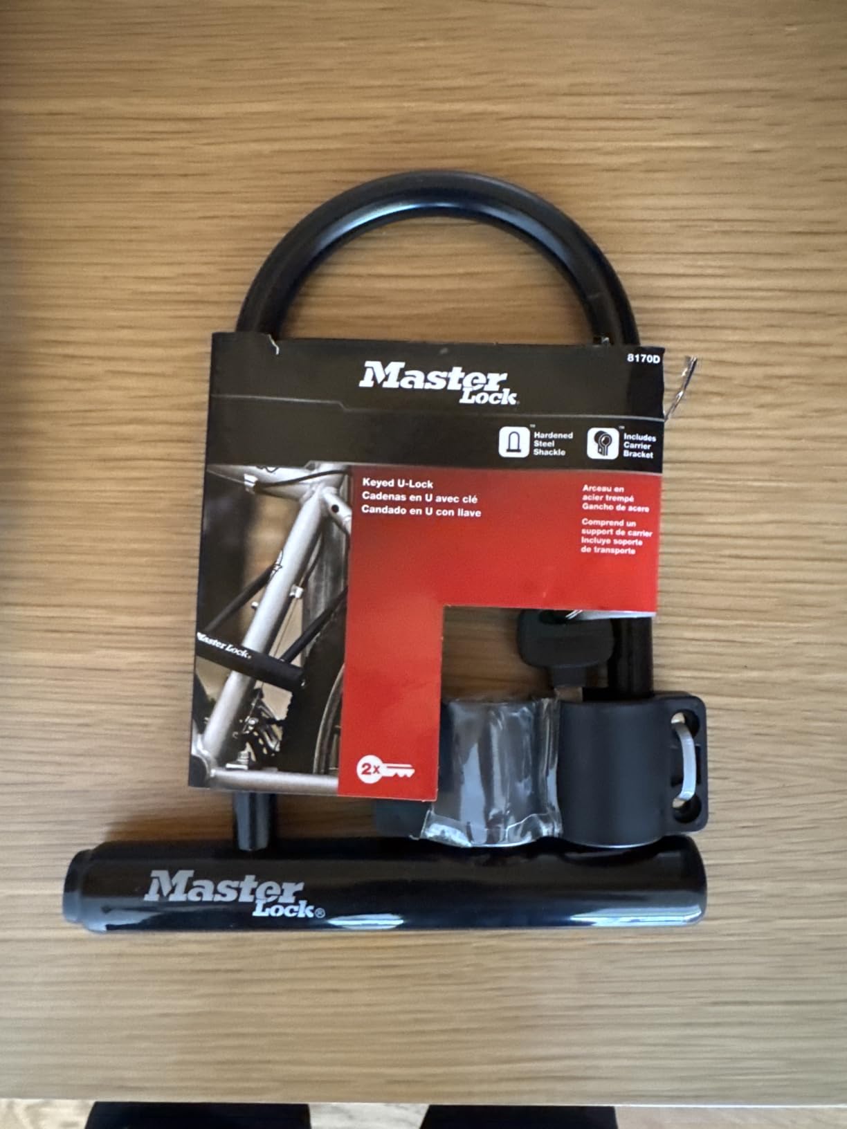 Master Lock U-Lock Keyed Bike Lock, 7-1/4-inch Anti-Theft Device, 8320D customer photo 2