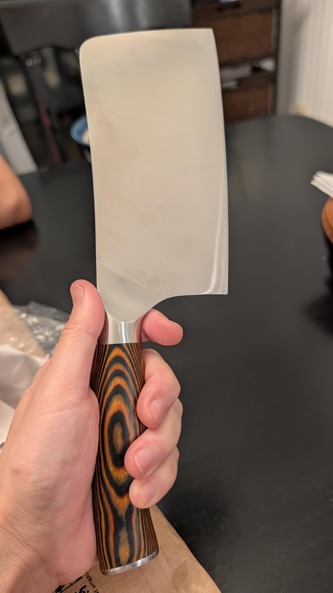 TUO Vegetable Cleaver Knife, Chinese Chef Knife 7 inch Meat Cleaver with Pakkawood Handle, Stainless Steel Butcher Chopper for Home Kitchen - Fiery Phoenix Series customer photo 2