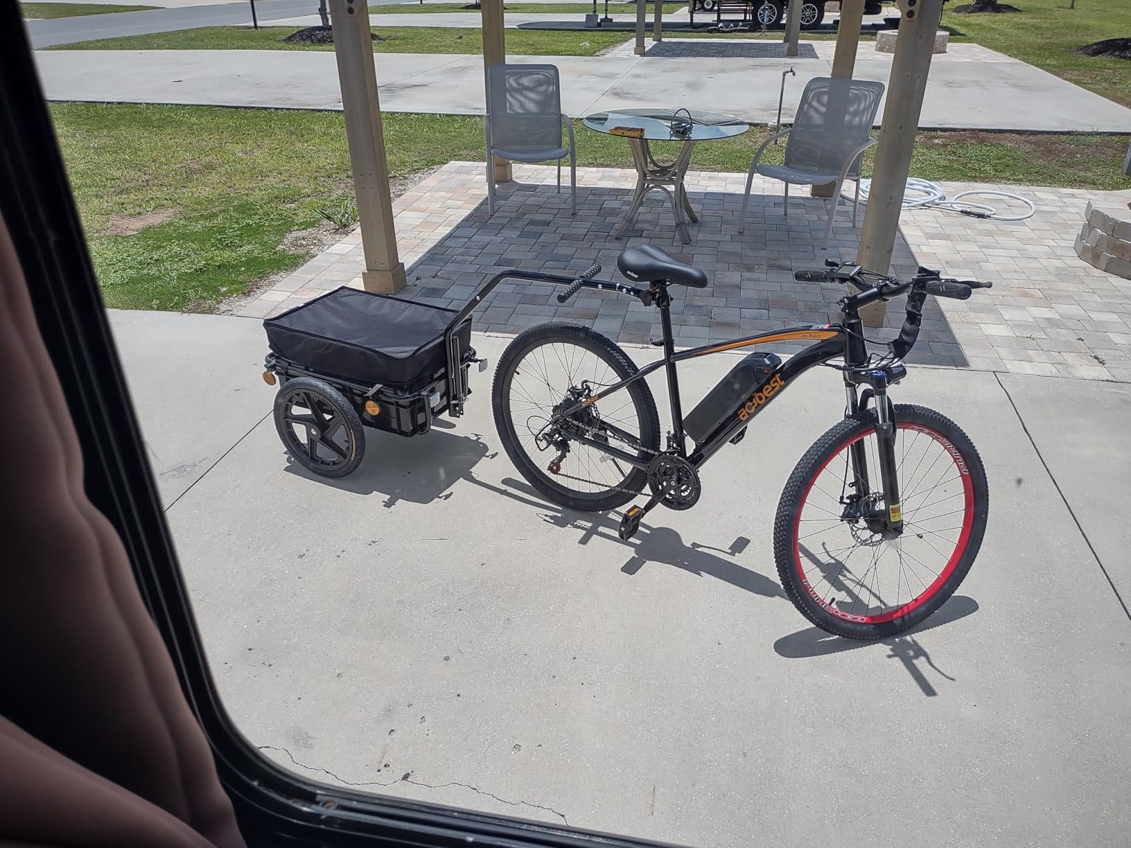 Aosom Bicycle Cargo Trailer with Waterproof Cover, Bike Wagon Trailer customer photo 1