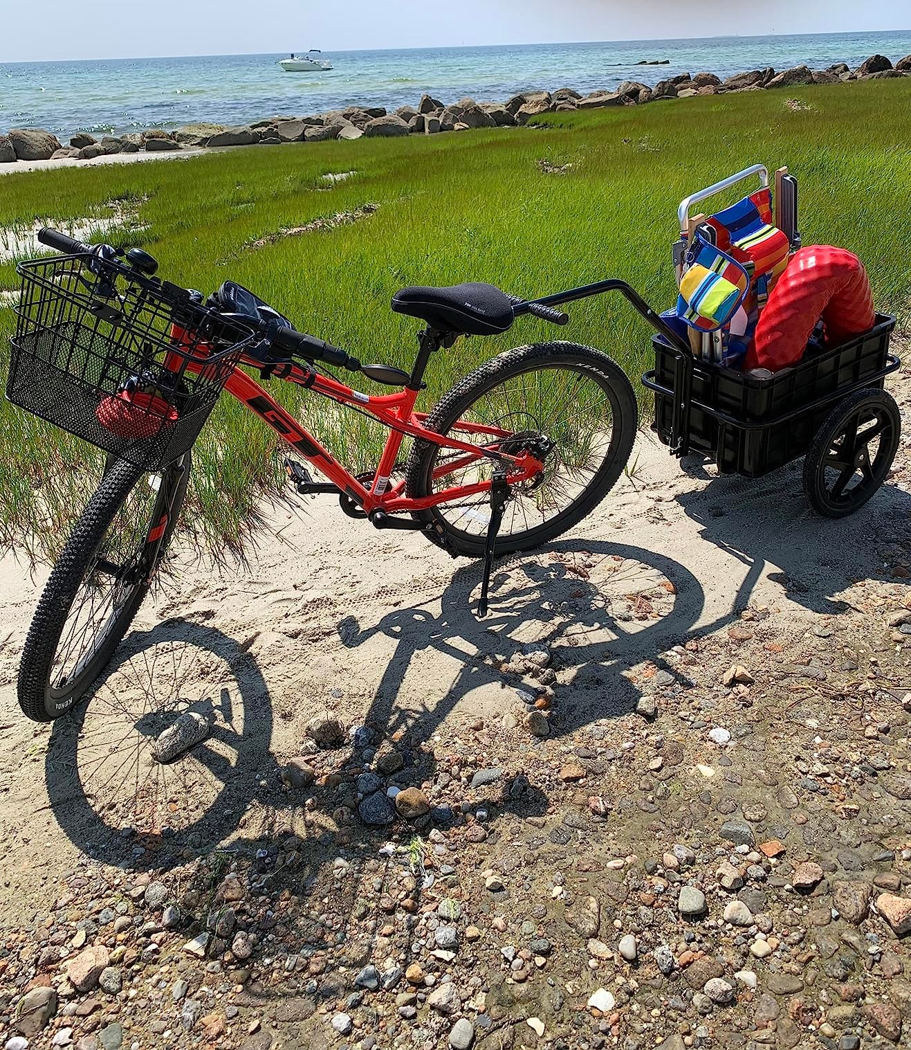Aosom Bicycle Cargo Trailer with Waterproof Cover, Bike Wagon Trailer customer photo 2