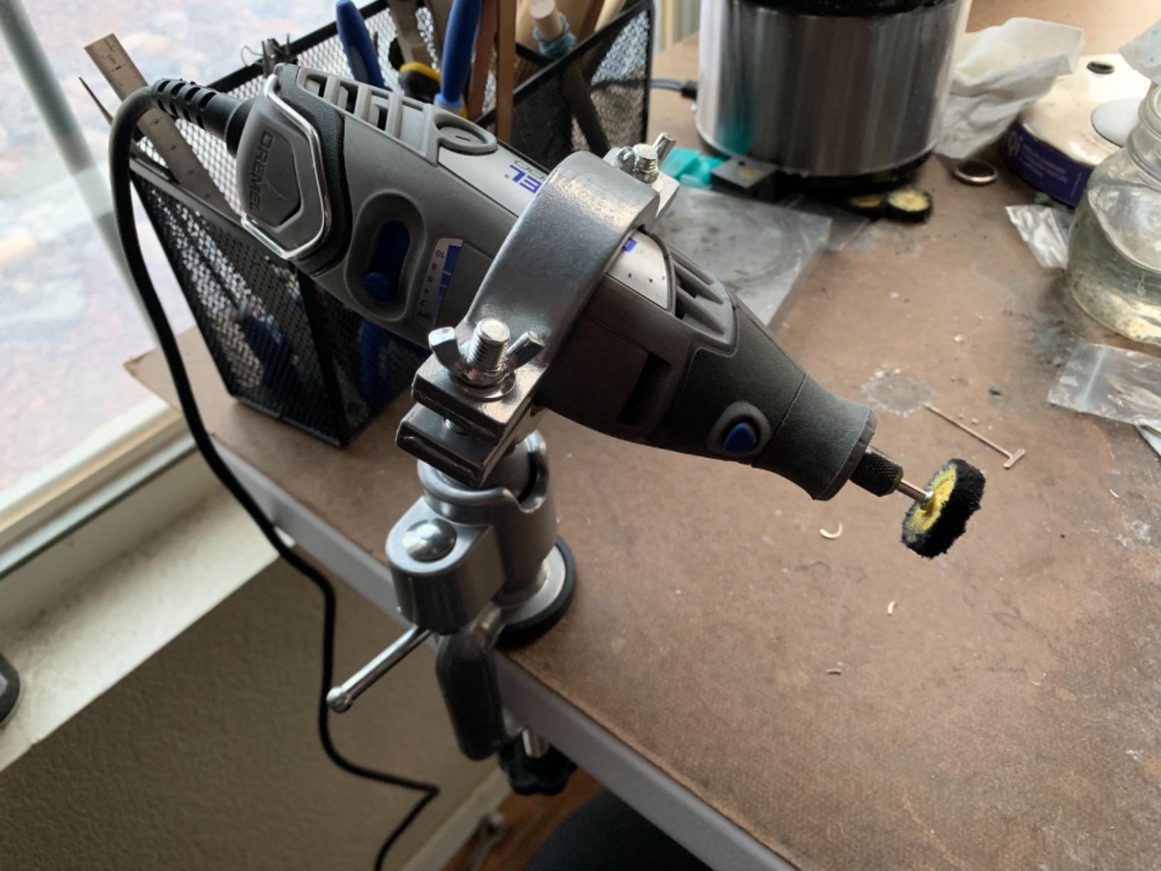 360 Degree Bench Clamp Vises Grinder Holder Electric Drill Stand Holder customer photo 1