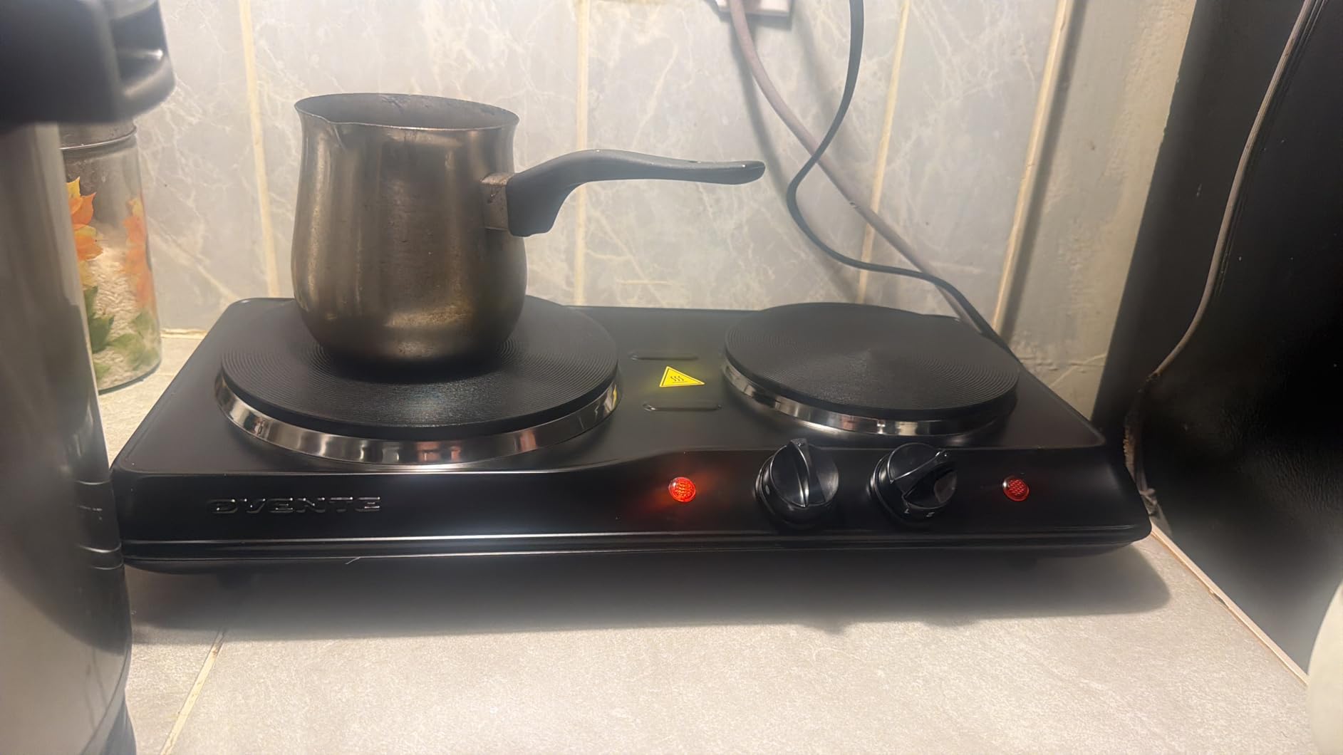 OVENTE Electric Cast Iron Double Burner, 1700W Hot Plate, Black BGS102B customer photo 1