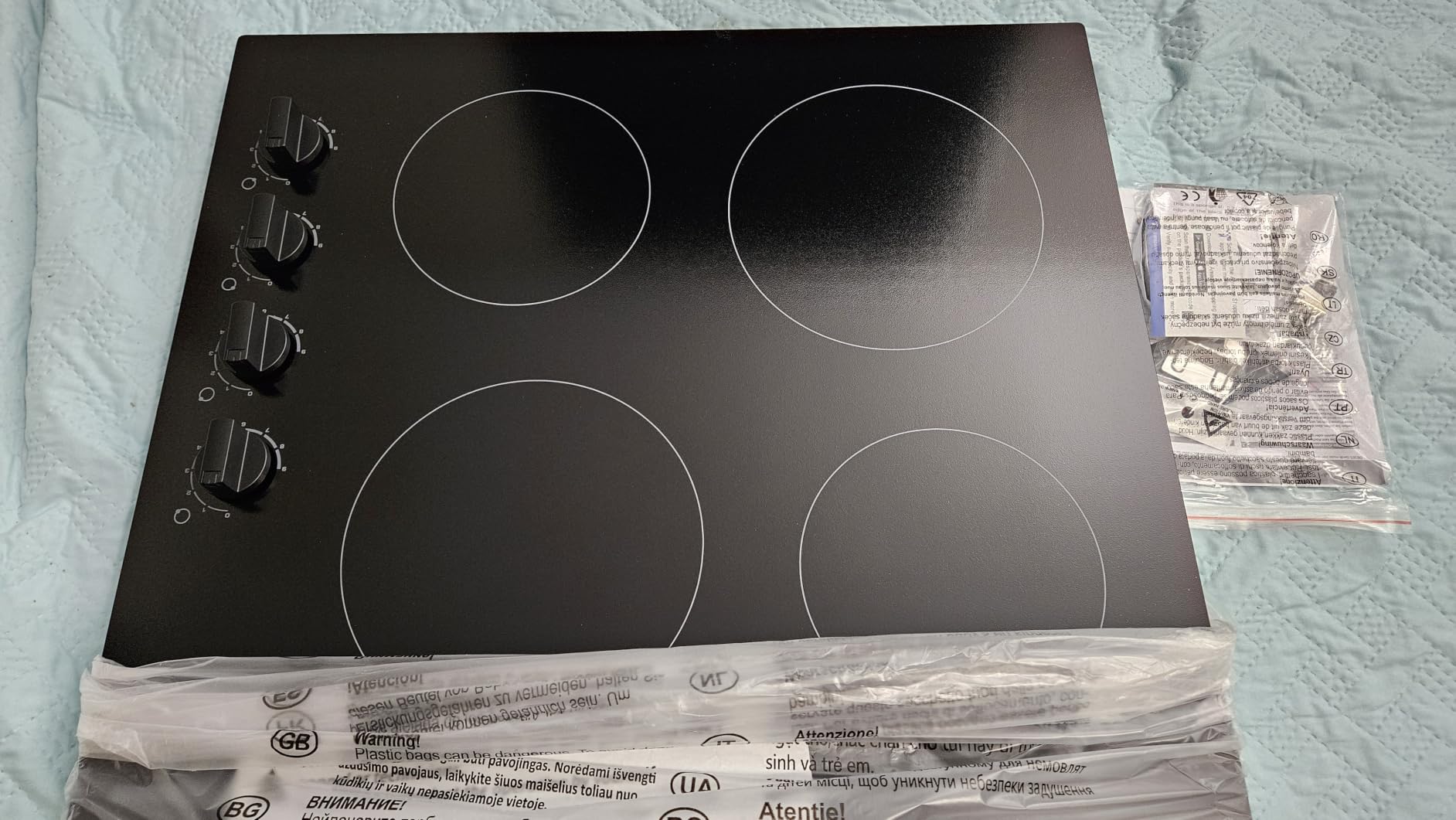 Karinear 4 Burner Electric Cooktop 24 Inch, Built-in Stove Top,Knob Control customer photo 1