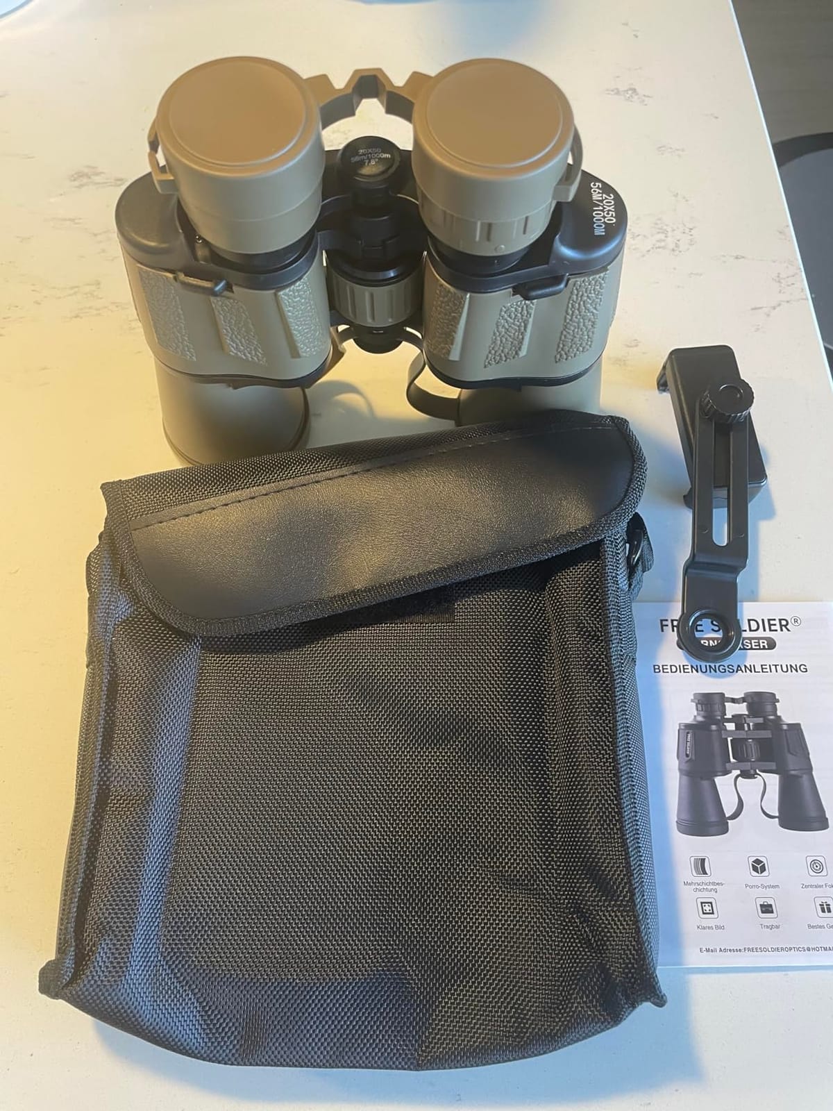 FREE SOLDIER 20x50 High Powered Binoculars for Adults, Mud customer photo 2