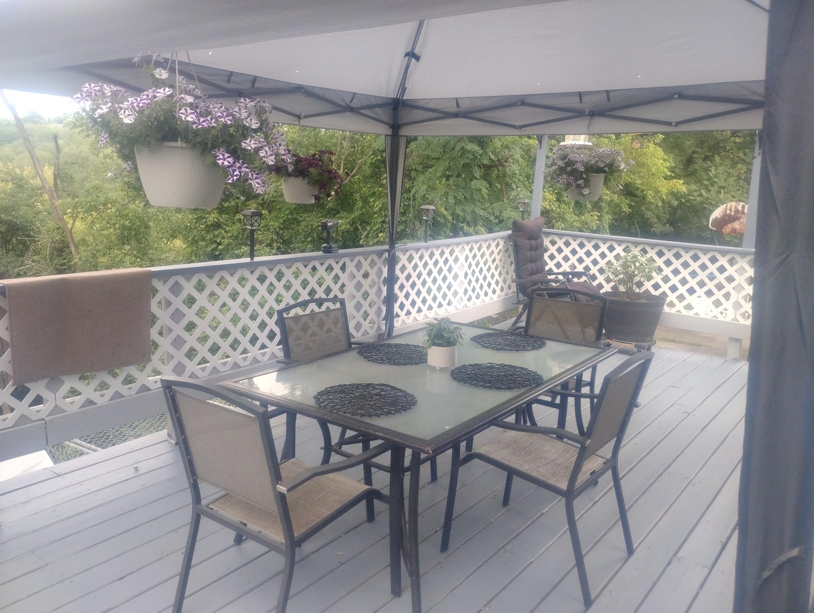 MASTERCANOPY 11x11 ft Pop Up Gazebo with Netting Screen Walls, Brown customer photo 2