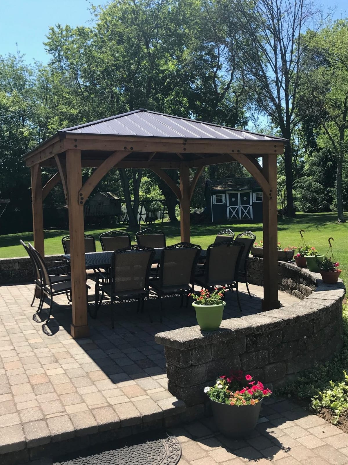 Yardistry 10 x 12 Meridian Cedar Wood Gazebo Pavilion for Patios, Decks, Garden, Backyard, Durable, Aluminum Roof customer photo 2