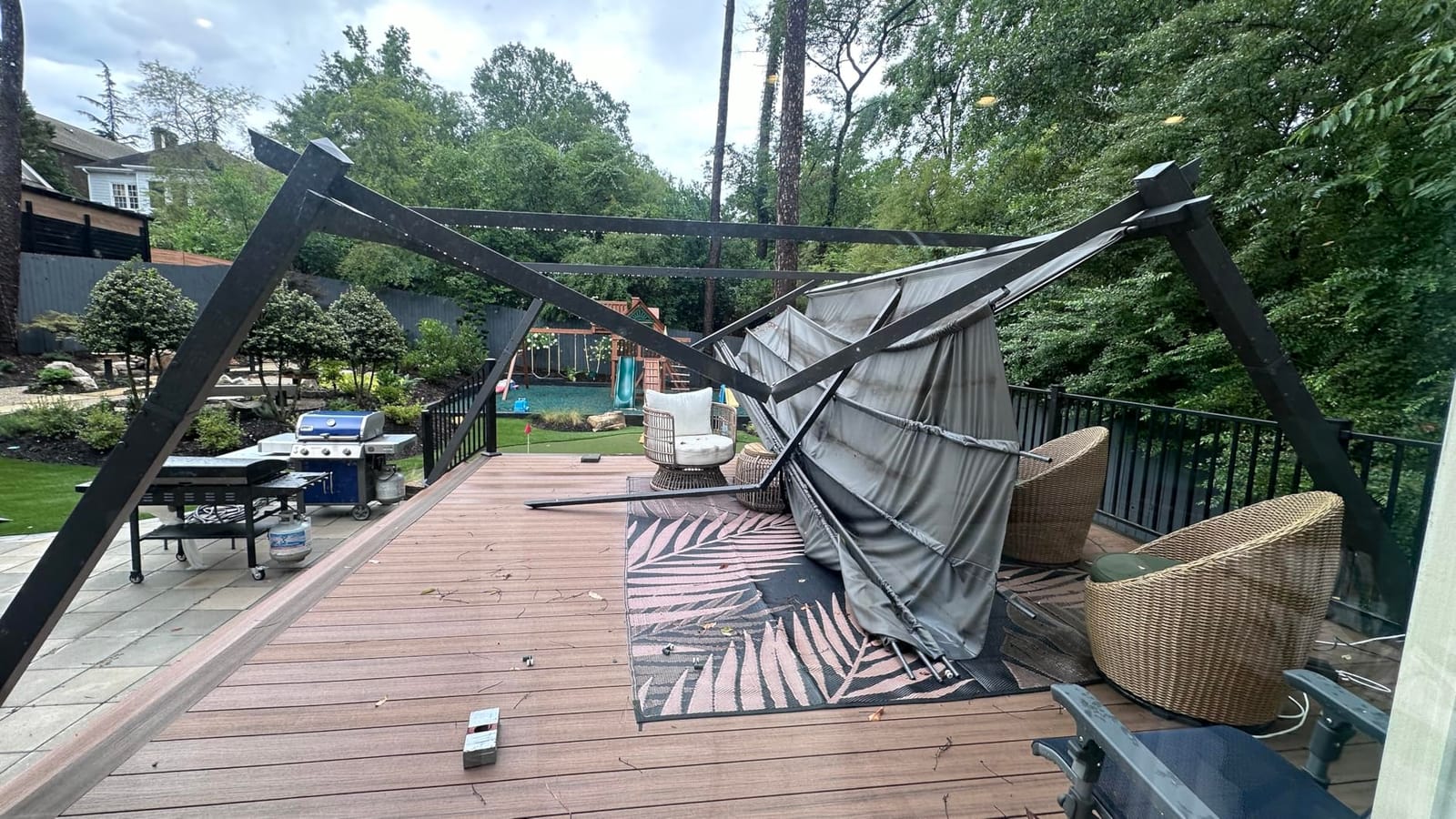 PURPLE LEAF Outdoor Pergola 12' X 16' Retractable Canopy Aluminum, Gray customer photo 2