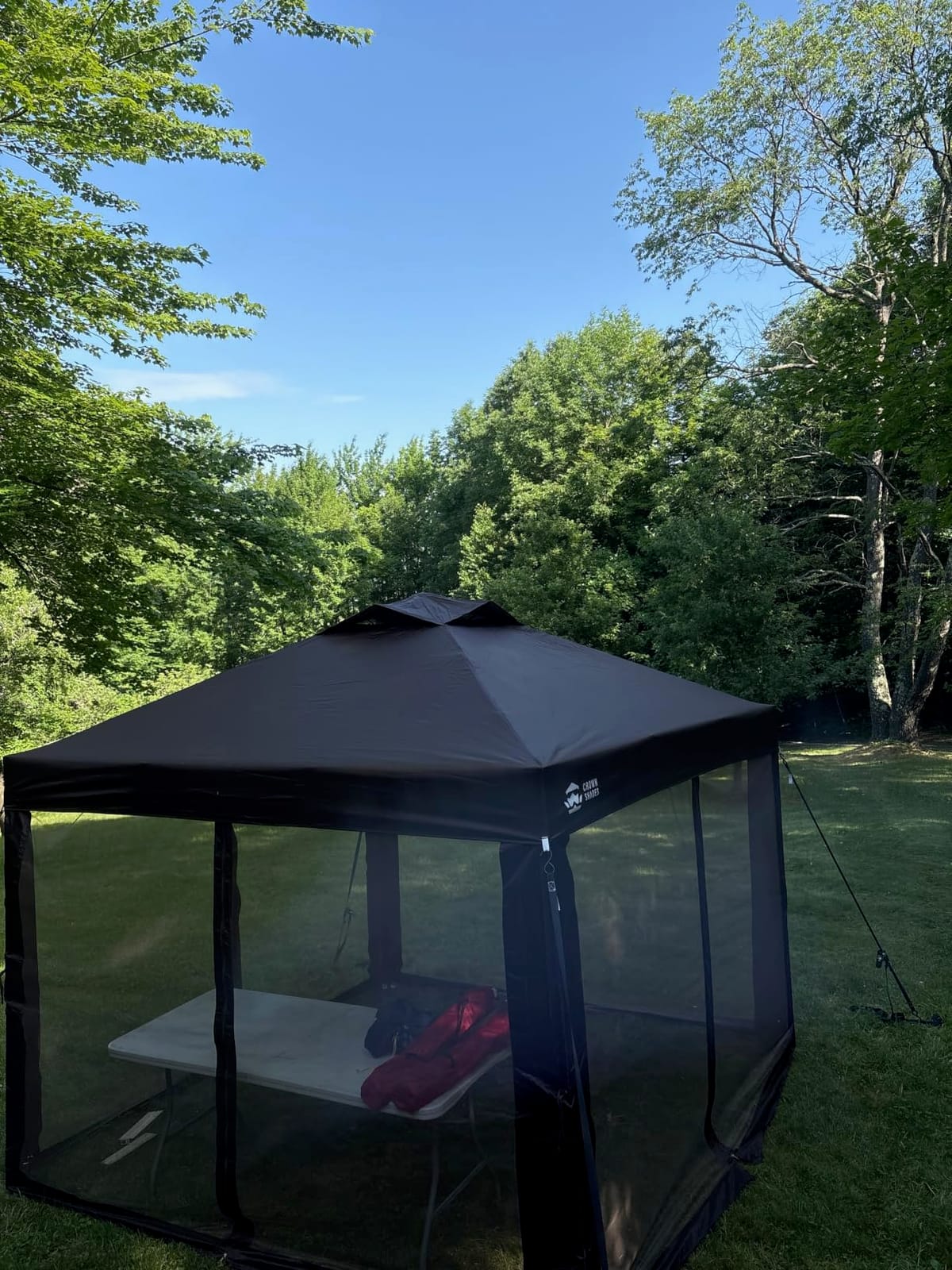 CROWN SHADES 13x13 Pop Up Gazebo, Clearance Canopy Tent,Blue & Grey customer photo 1