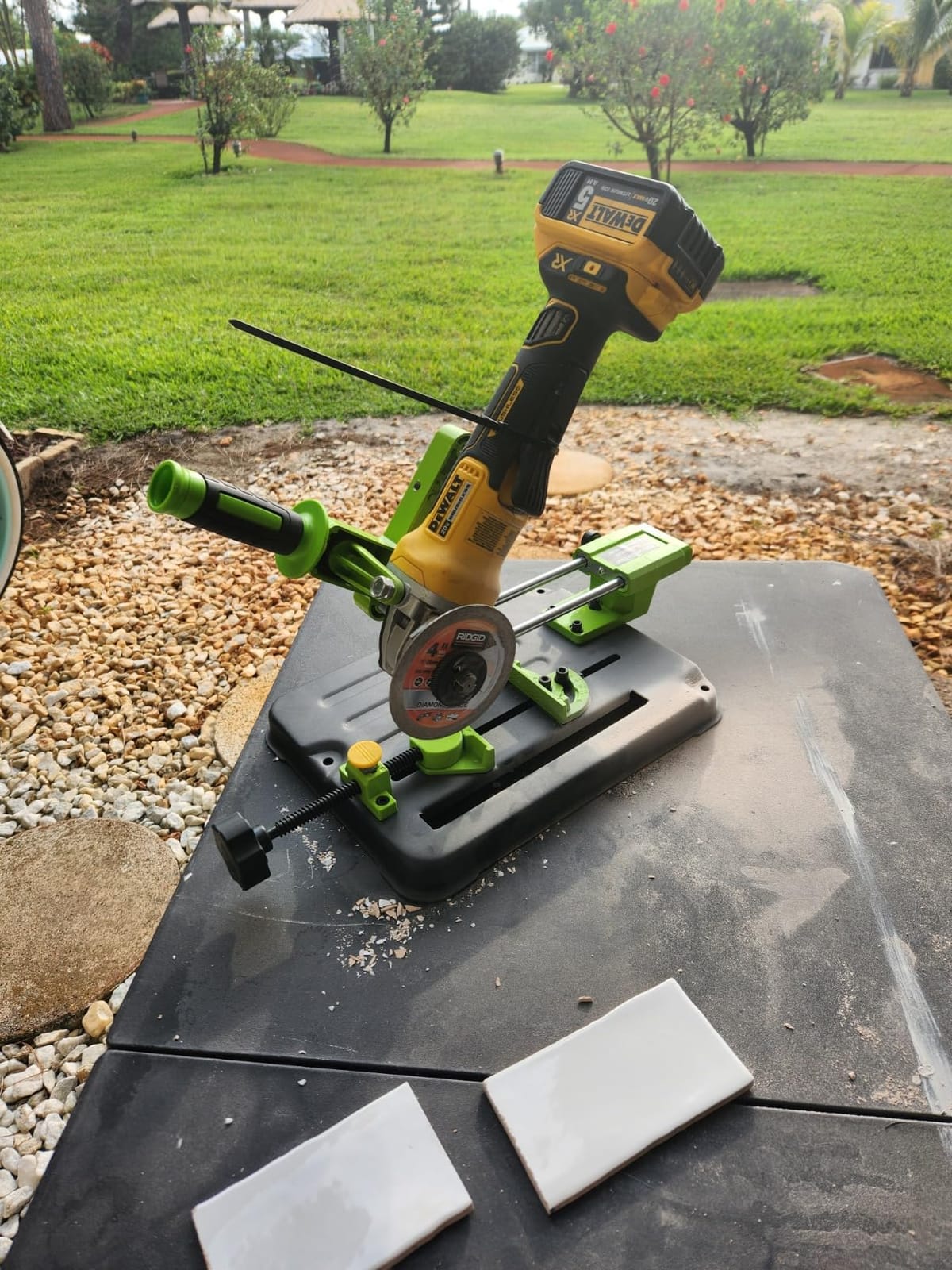 Upgraded Angle Grinder Stand Sliding DIY Cutter Support Aluminum Bracket Holder iron base Suitable for 100/115/125mm angle grinder (Stand only) customer photo 2