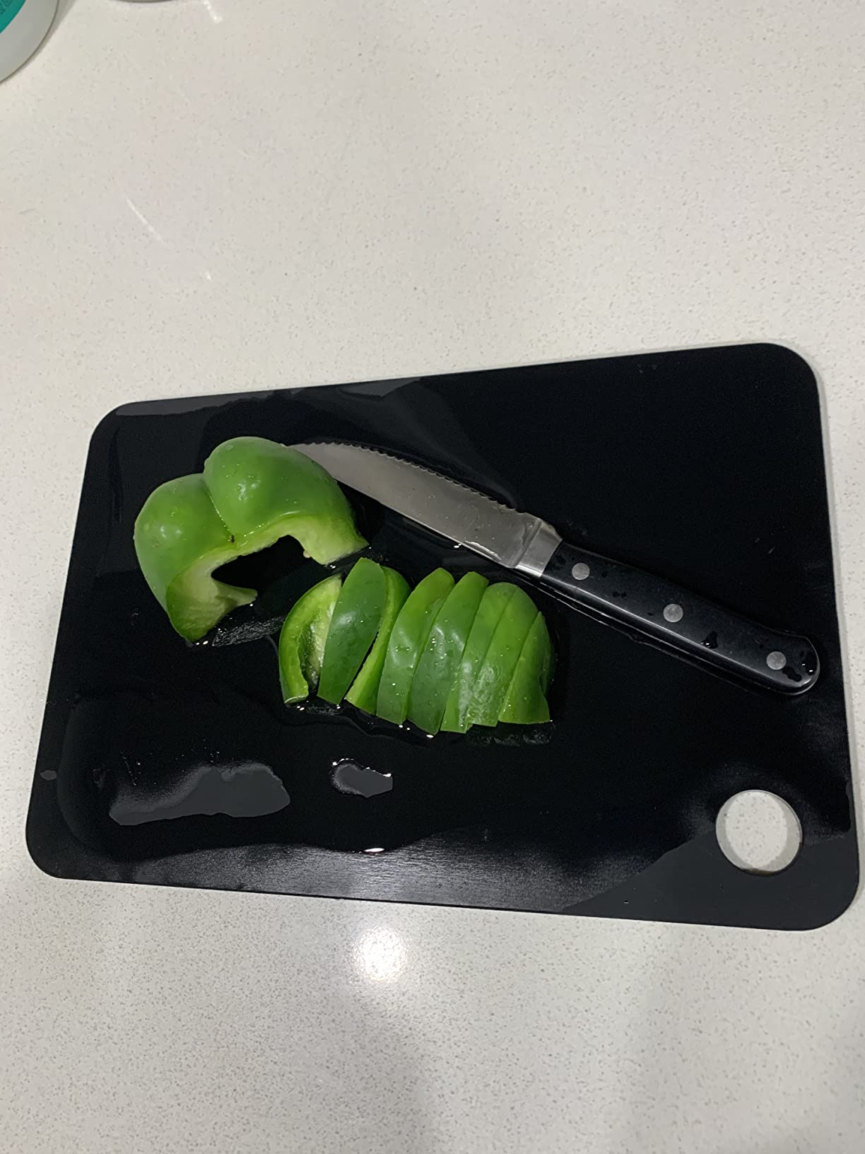 RUBBER Rubber Cutting Board, Black, L, Synthetic Rubber, Large, Present, Made in Japan, 14.6 x 9.6 x 0.3 inches (370 x 245 x 8 mm) NBD003 customer photo 2