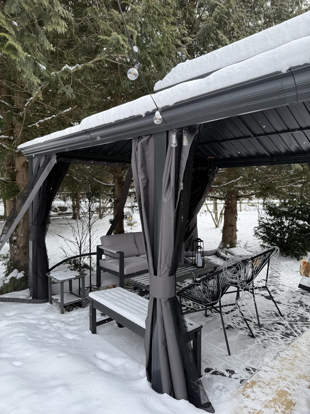 Domi 12x12 Hardtop Gazebo Aluminum Frame, for Outdoor Patios, Grey customer photo 1