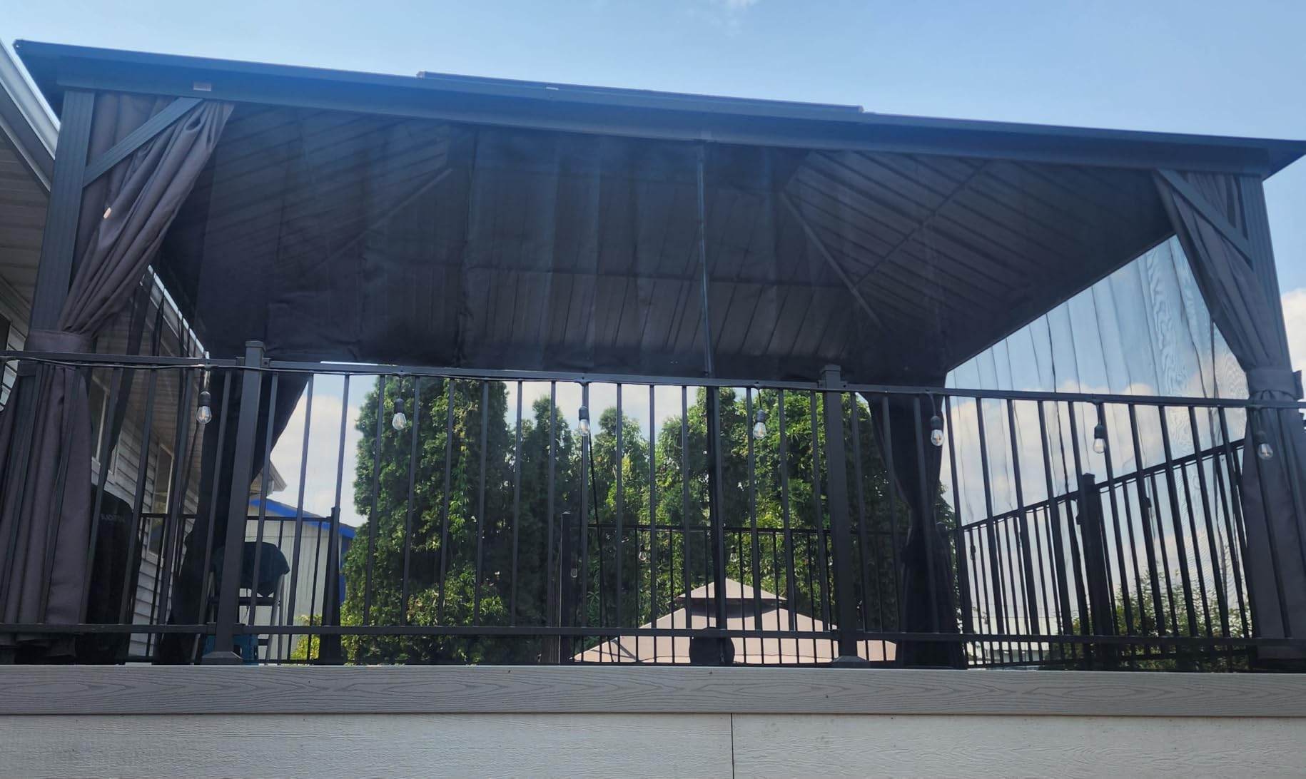 PURPLE LEAF Hardtop Grill Gazebo 6.5' x 12' Aluminum Frame, Gray customer photo 1