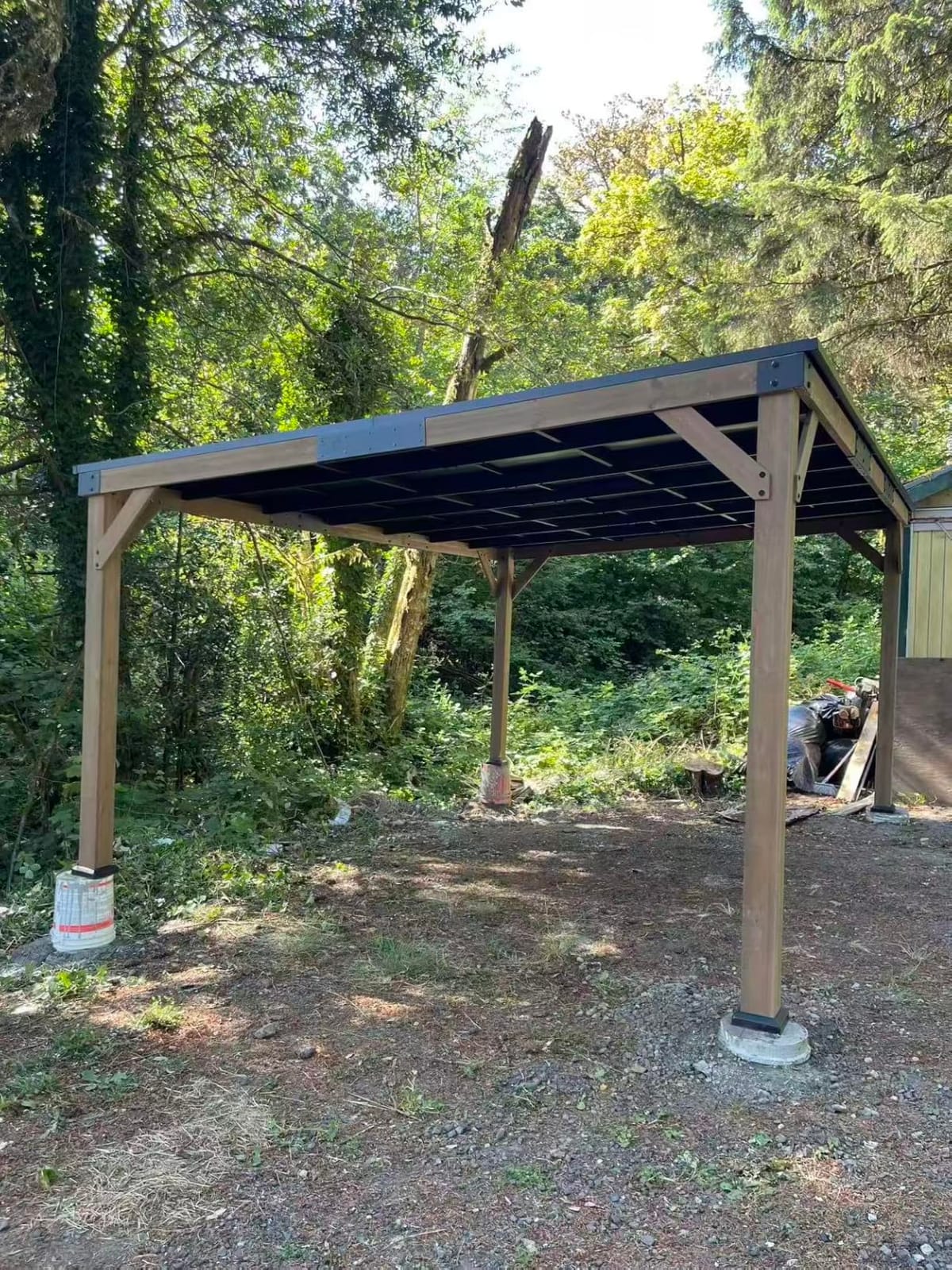 Modern Shade Wood Grill Gazebo 6x8 with USB Charging Power Strip & Shelves customer photo 1