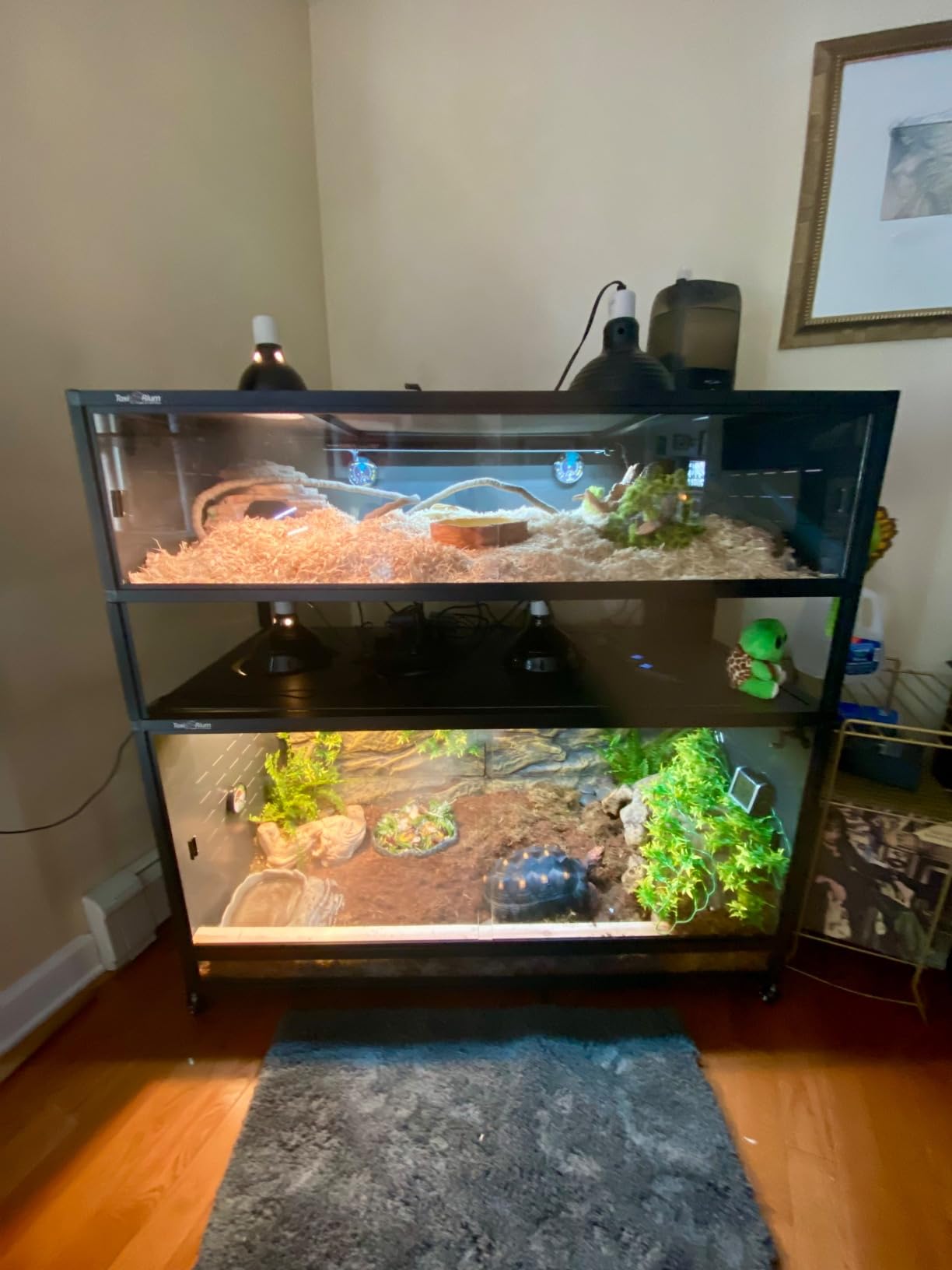 Reptile Tank 44''x20''x20'' ToxiRium Large PVC Reptile Enclosure 76 Gallons for Bearded Dragon Gecko Lizard Snake, Wide Lounge Vivarium Area with Sliding Doors Lock customer photo 2