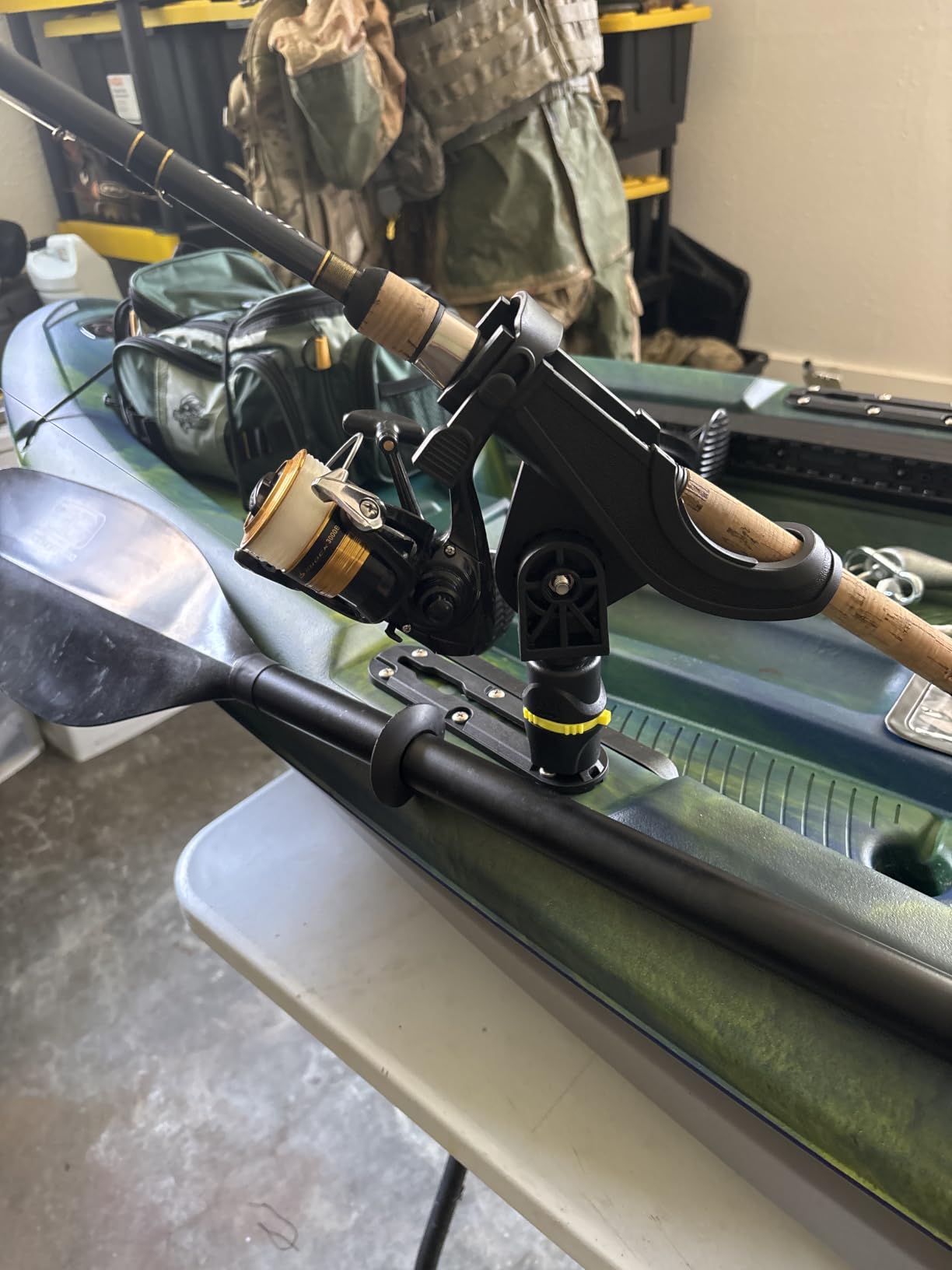 Huntury Track Mount Fishing Rod Holder with 360° Adjustable Kayak Track Adapter for Kayak & Boat | Compatible with Spinning, Casting | Quick Lock On or Release, Kayak Fishing Accessories customer photo 1