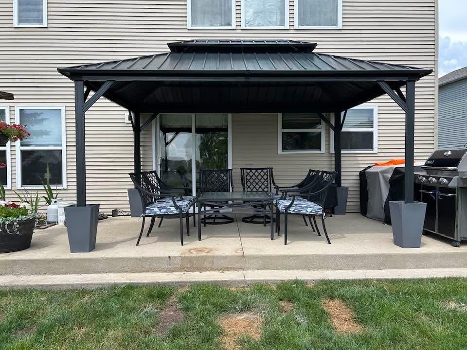 Domi 12x15FT Sunroom Gazebo with 4 Sliding Doors on All Sides, Aluminum Patio Solarium Sunroom Kit All Season, Freestanding Enclosed Gazebo with Galvanized Steel Roof and Movable PVC Windows customer photo 2