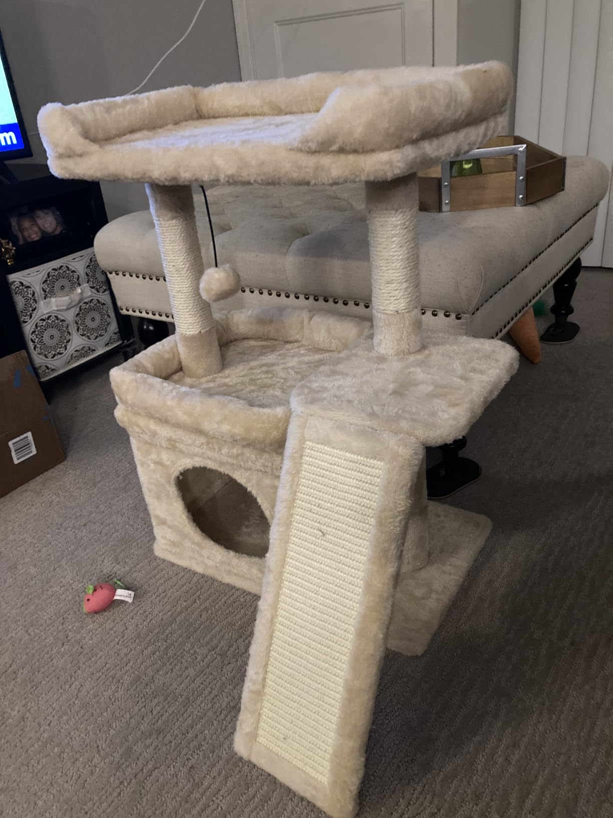 PEQULTI Cat Tree for Small Medium Cats, Gray Cat Tower for Indoor Cats customer photo 1