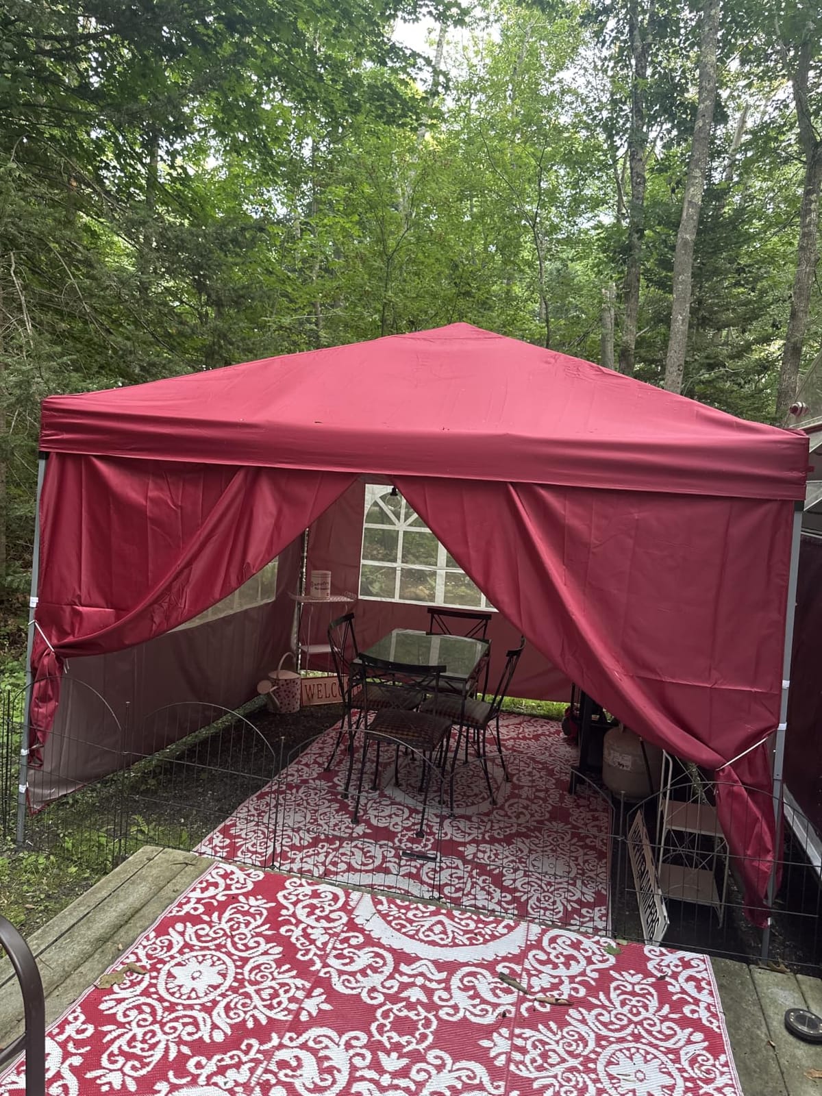 GDY 10x10 Pop Up Canopy Tent with 4 Sidewalls, Easy Set up, Outdoor Silver Coated Beach Gazebos, Carpas with 4 Sandbags, for Events, Parties,Camping,White. customer photo 1