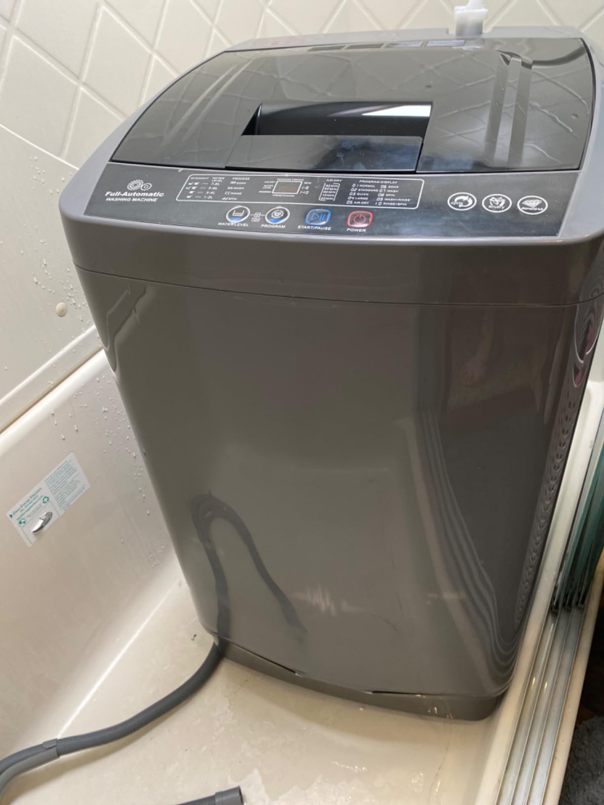 Nictemaw 2.8 Cu.ft. Portable Washer with Drain Pump, 20 lbs Capacity, Gray customer photo 1