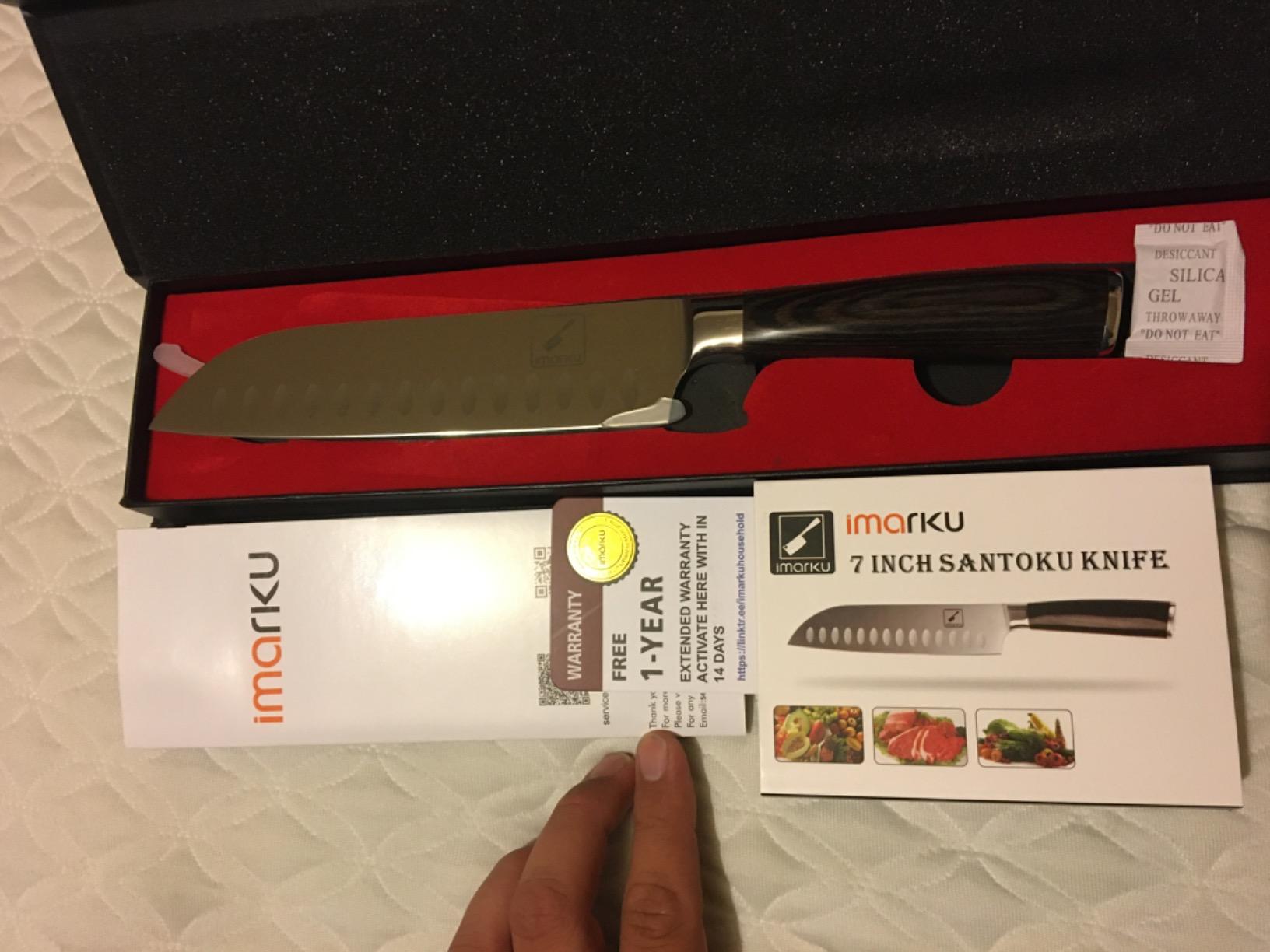 imarku 7 Inch Meat Cleaver, SUS440A Japanese Steel, Ergonomic Handle customer photo 1