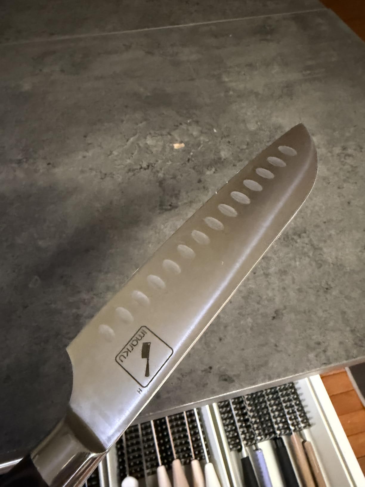 imarku 7 Inch Meat Cleaver, SUS440A Japanese Steel, Ergonomic Handle customer photo 2