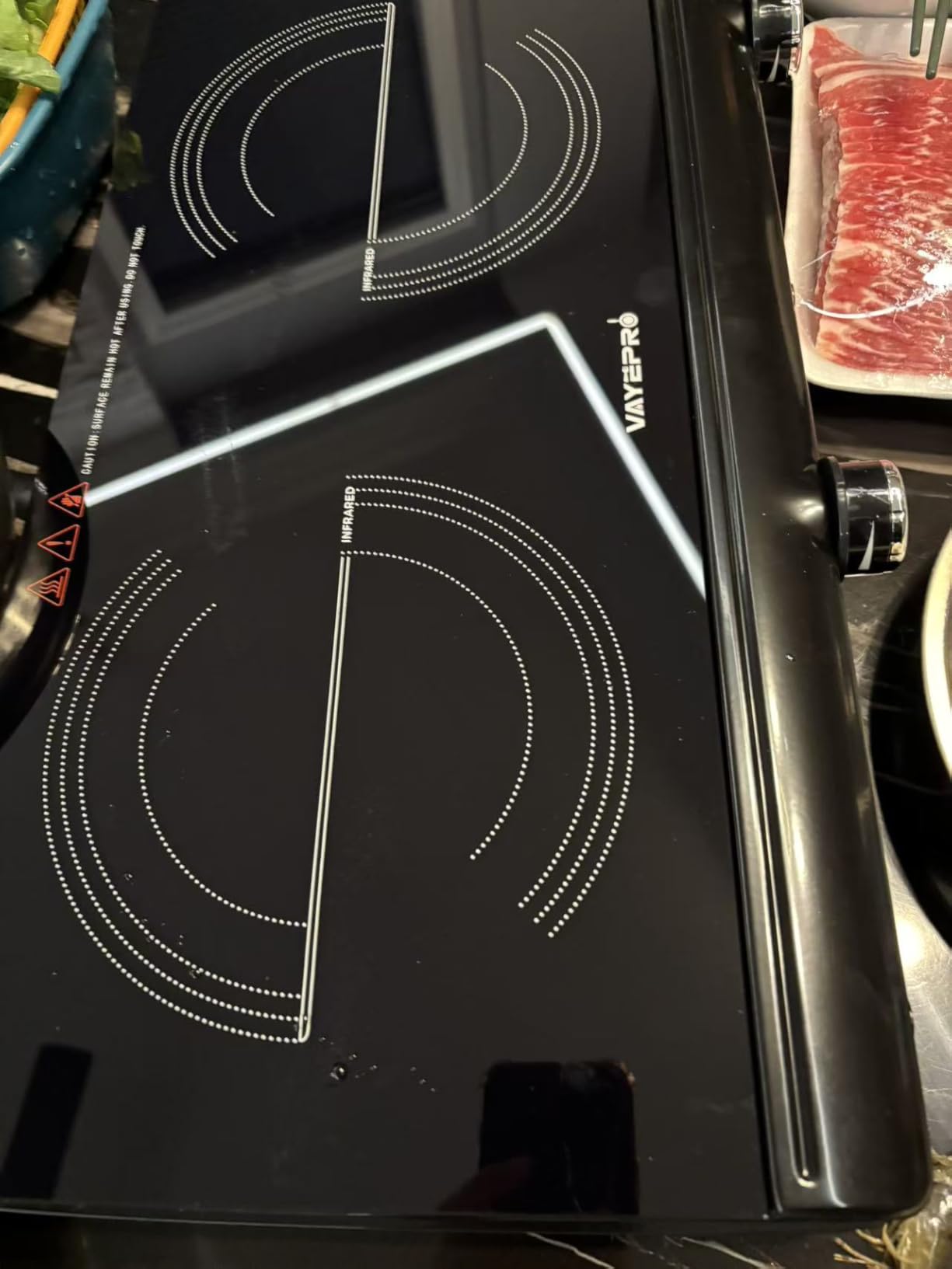 Infrared Double Burner Electric Cooktop, 1800W Portable Electric Stove, 2 Burner Countertop Cooktop for Dorm, Works with Most Cookware customer photo 1