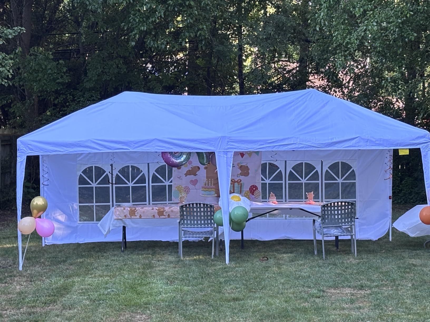 Aoxun 10x20 Pop Up Canopy Tent with 6 Sidewalls, Party Tent, White customer photo 1