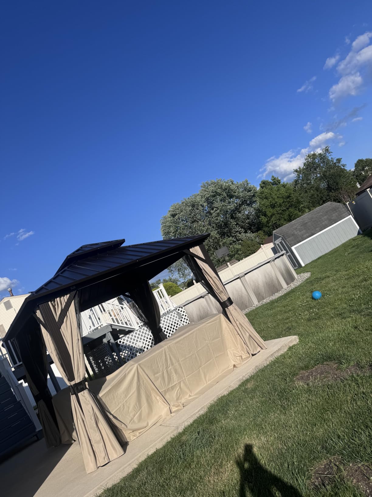 PURPLE LEAF Outdoor Hardtop Gazebo 12' X 16' Solarium Double Roof Bronze customer photo 1