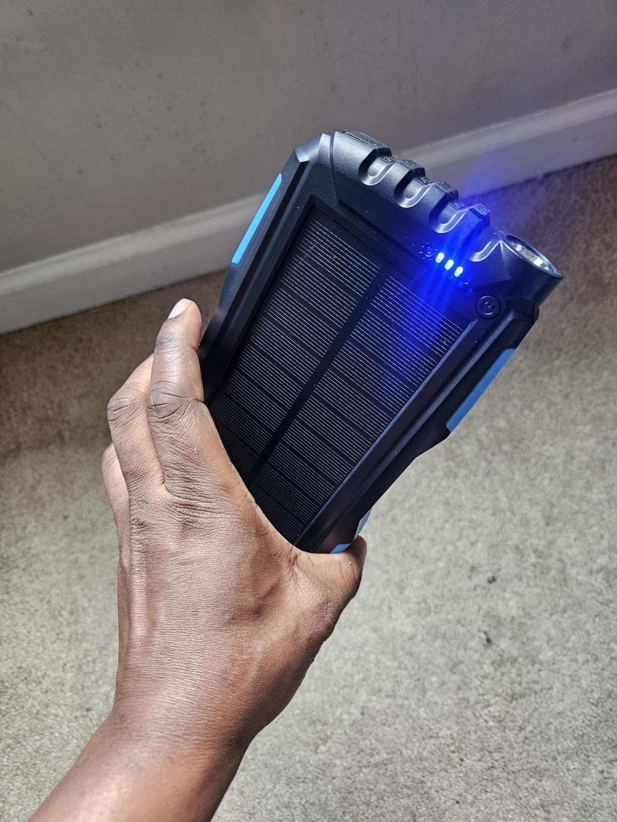 Mregb Solar Charger Power Bank 42800mAh, Portable Charger, Solar Power Bank,External Battery Pack 5V3.1A Qc 3.0 Fast Charger Built-in Super Bright Flashlight (Orange) customer photo 2