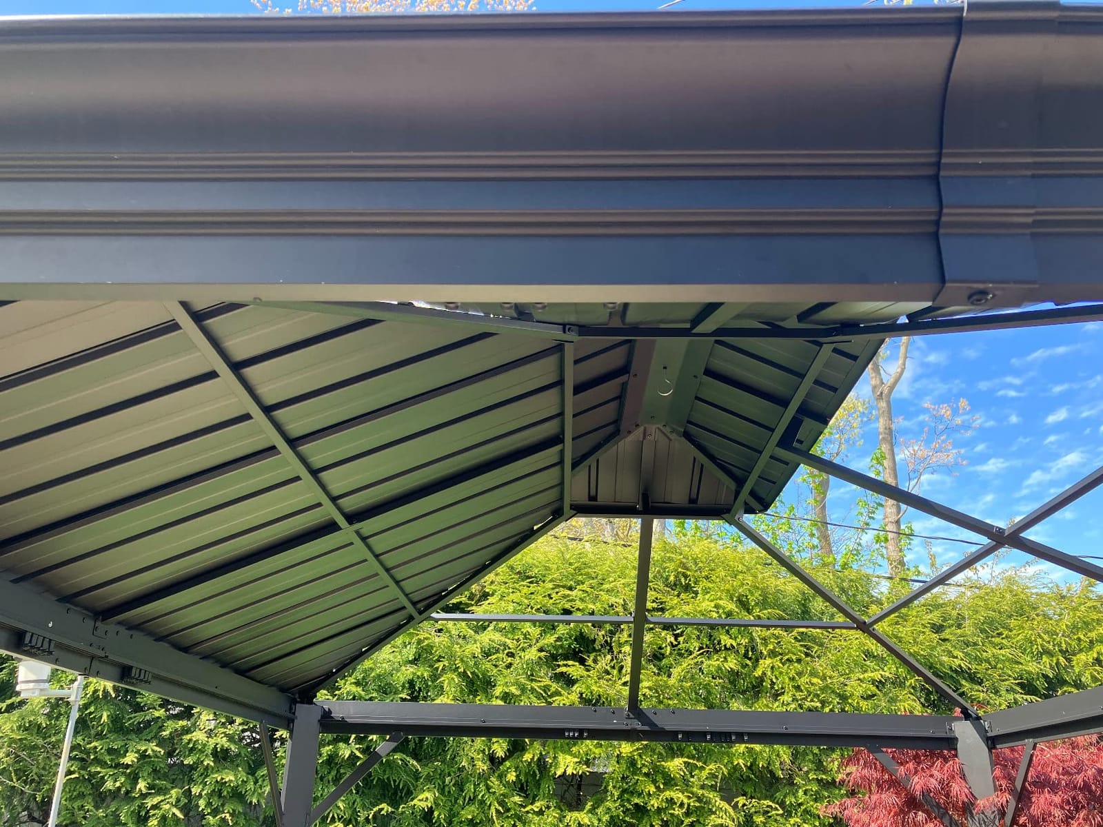 HAPPATIO 12'x12' Outdoor Hardtop Gazebo, Aluminum Gazebo with Double Galvanized Steel Roof, Curtains and Netting for Patio, Backyard, Deck, Lawn, Easy Assembly (Grey) customer photo 1